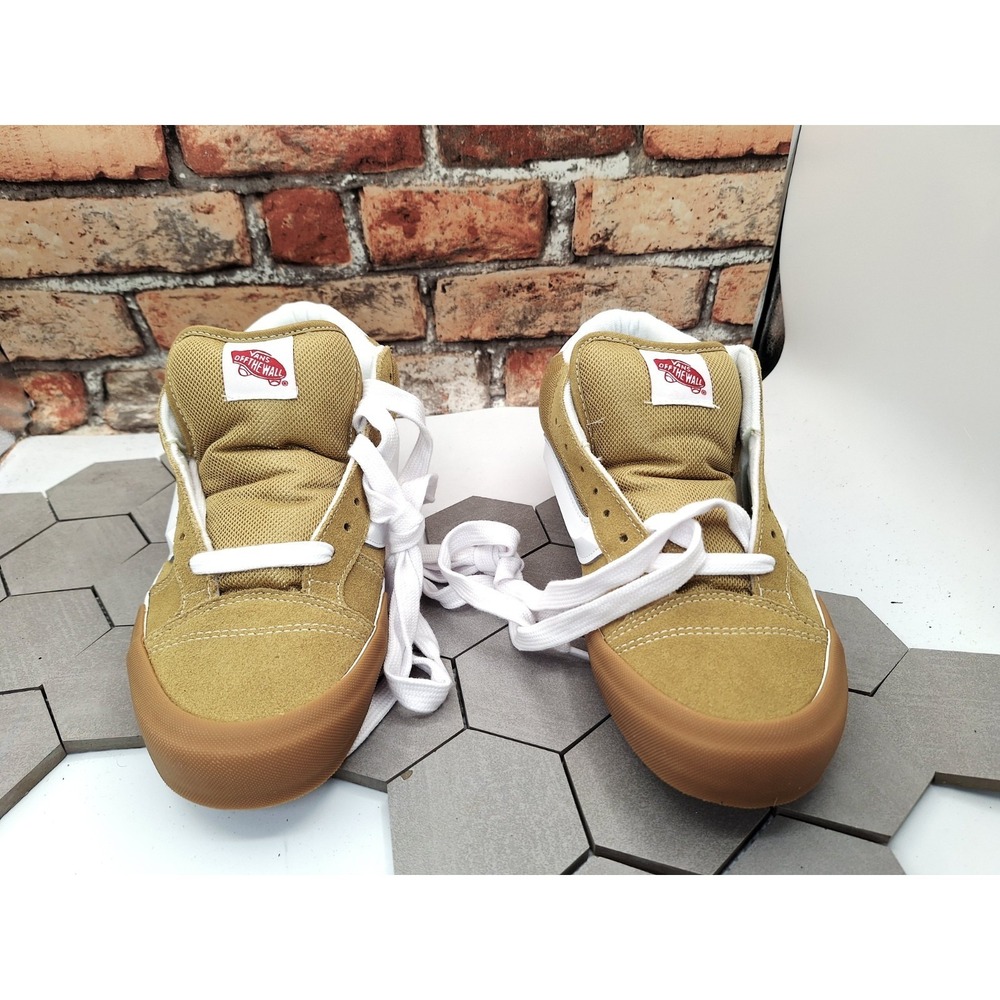 Vans Knu Mid Men 12 Khaki Gum Chunky 90s Skater Shoes Timberland Wheat Color - Picture 3 of 9